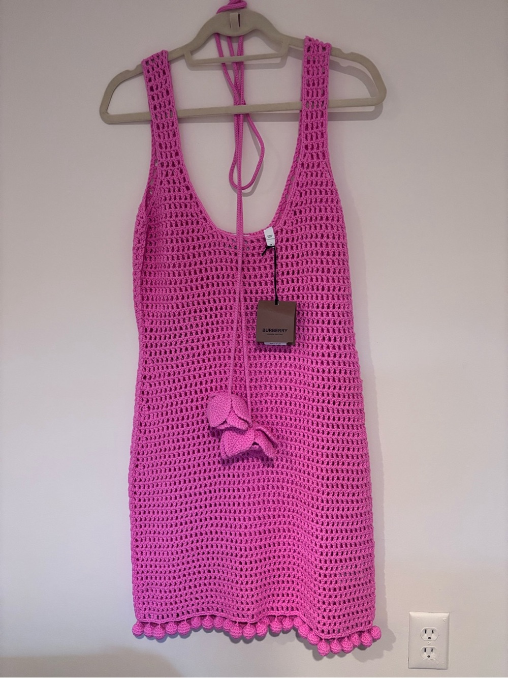 Burberry Pink Crochet Swim Coverup - NWT